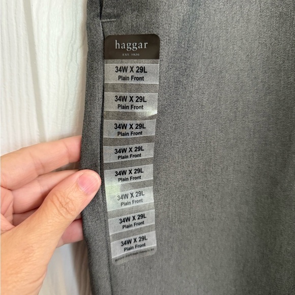 Haggar Cool 18 Pro Gabardine Straight Leg Dress Pants Men 34x29 Grey Gray NWT - Picture 2 of 6